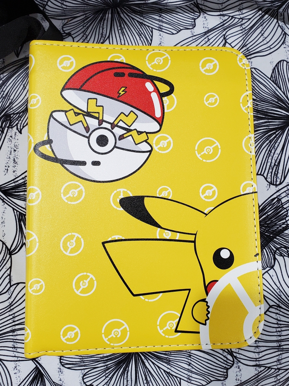 Yellow Pokémon Pikachu Card Binder with Poké Ball Graphics